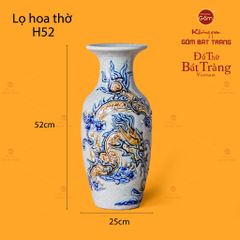 Lọ Hoa Thờ Men Rạn Họa Tiết Cá Chép Hóa Rồng