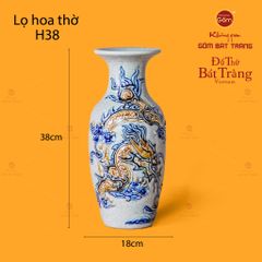 Lọ Hoa Thờ Men Rạn Họa Tiết Cá Chép Hóa Rồng