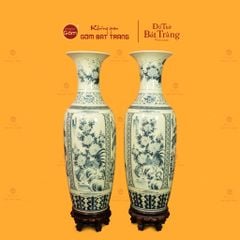 Lộc Bình 1M2 Men Rạn Hanh Vàng Tứ Cảnh Vẽ Kỹ