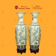 Lộc Bình 1M2 Men Rạn Hanh Vàng Tứ Cảnh Vẽ Kỹ