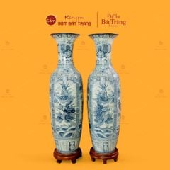 Lộc Bình 1M4 Men Rạn Họa Tiết Tứ Linh