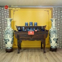 Lộc Bình 1M4 Men Rạn Hanh Vàng Phúc Đức Vẽ Kỹ