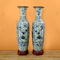 Lộc Bình 1M4 Men Rạn Họa Tiết Tứ Linh