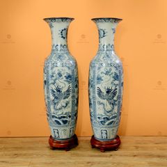 Lộc Bình 1M4 Men Rạn Họa Tiết Tứ Linh