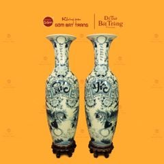 Lộc Bình 1M4 Men Rạn Hanh Vàng Phúc Đức Vẽ Kỹ