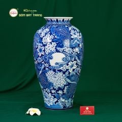 Mai Bình Cửu Ngư Chầu Nguyệt Lam Ngọc Bình An