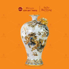 Mai Bình Men Rạn Đắp Nổi Vẽ Vàng Mã Đáo Thành Công