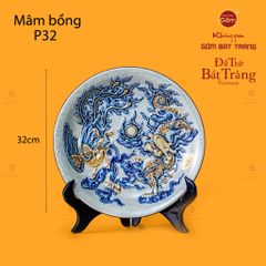 Mâm Bồng Men Rạn Họa Tiết Long Phụng Trình Tường