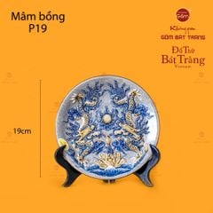 Mâm Bồng Men Rạn Họa Tiết Song Long