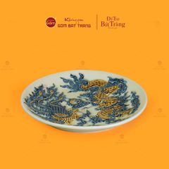 Mâm Bồng Thờ Men Hoàng Thổ Họa Tiết Long Phụng Trình Tường