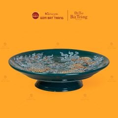 Mâm Bồng Thờ Men Lục Họa Tiết Long Phụng Trình Tường