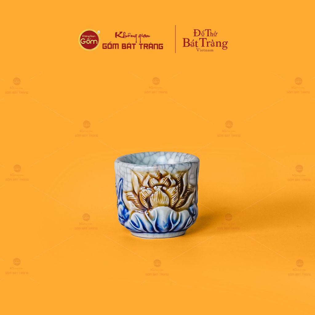 Bộ Kỷ 3 Chén Thờ Cong Men Rạn