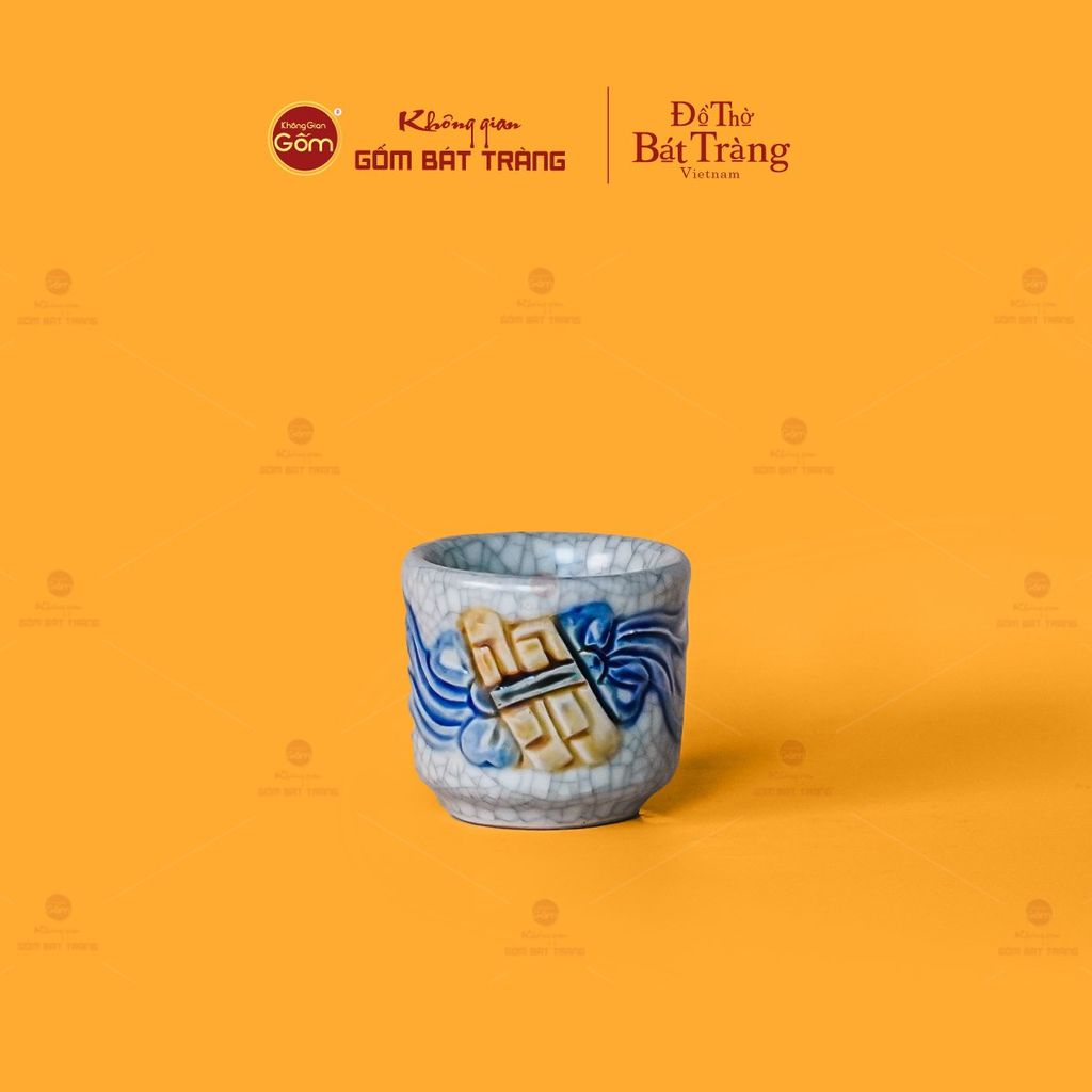 Bộ Kỷ 3 Chén Thờ Cong Men Rạn