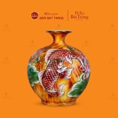 Bình Hút Lộc Niên Niên Hữu Dư Cẩm Thạch Kim Bảo Vẽ Vàng