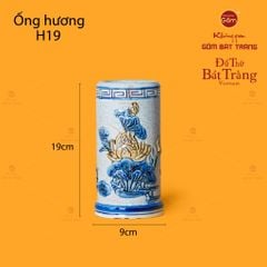 Ống Hương Men Rạn Họa Tiết Hoa Sen