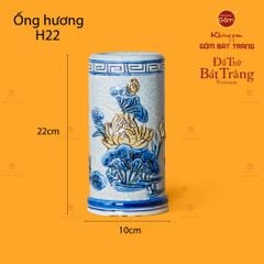 Ống Hương Men Rạn Họa Tiết Hoa Sen