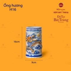 Ống Hương Men Rạn Họa Tiết Rồng Chầu Nhật