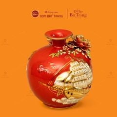 Quả Hút Lộc Men Đỏ Vẽ Vàng Thuận Buồm Xuôi Gió