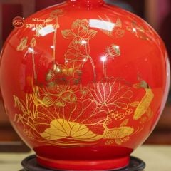Quả Hút Lộc Men Màu Vẽ Vàng Bảo Liên Bình An