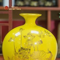 Quả Hút Lộc Men Màu Vẽ Vàng Bảo Liên Bình An