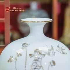 Quả Hút Lộc Men Màu Vẽ Vàng Bảo Liên Bình An