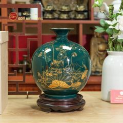 Quả Hút Lộc Men Màu Vẽ Vàng Bảo Liên Bình An