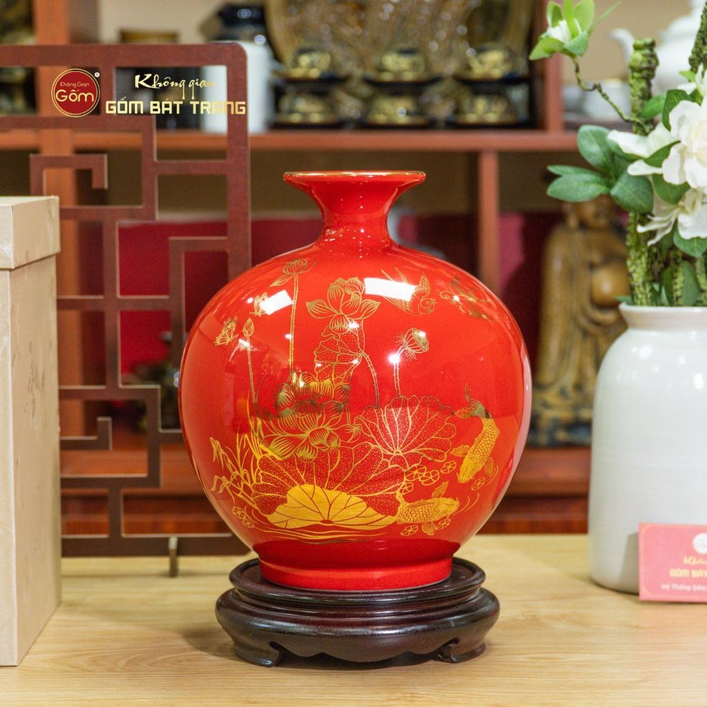 Quả Hút Lộc Men Màu Vẽ Vàng Bảo Liên Bình An