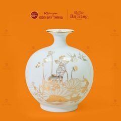 Quả Hút Lộc Men Màu Vẽ Vàng Bảo Liên Bình An