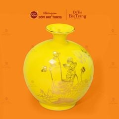 Quả Hút Lộc Men Màu Vẽ Vàng Bảo Liên Bình An