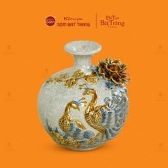 Quả Hút Lộc Men Rạn Đắp Nổi Họa Tiết Công Đào