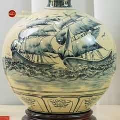 Quả Hút Lộc Men Trắng Vẽ Kỹ Thuận Buồm Xuôi Gió