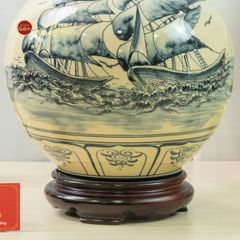 Quả Hút Lộc Men Trắng Vẽ Kỹ Thuận Buồm Xuôi Gió