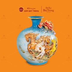 Quả Hút Lộc Men Xanh Đắp Nổi Vẽ Vàng Mã Đáo Thành Công