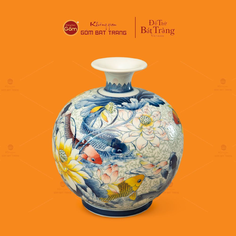 Quả Hút Lộc Niên Niên Hữu Dư Gấm Ngọc Chạm Nổi