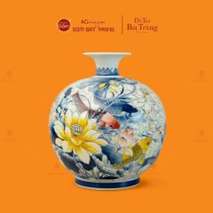 Quả Hút Lộc Niên Niên Hữu Dư Gấm Ngọc Chạm Nổi