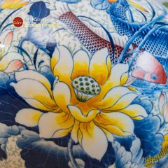 Quả Hút Lộc Niên Niên Hữu Dư Gấm Ngọc Chạm Nổi