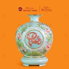 Quả Hút Lộc Phúc Lộc Thọ Vẽ Vàng Men Xanh Ngọc