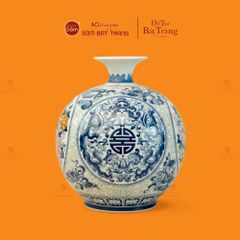 Quả Hút Lộc Song Thọ Mẫu Đơn Phú Quý Tứ Thời Lam Huế Gấm Ngọc