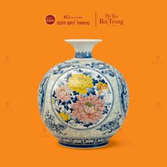 Quả Hút Lộc Song Thọ Mẫu Đơn Phú Quý Tứ Thời Lam Huế Gấm Ngọc