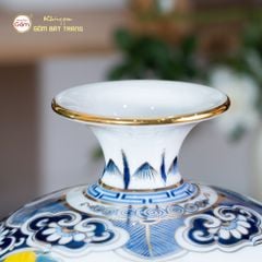 Bình Hút Lộc Thuận Buồm Xuôi Gió Hồng Vận Én Đào Bạch Bảo Vẽ Vàng