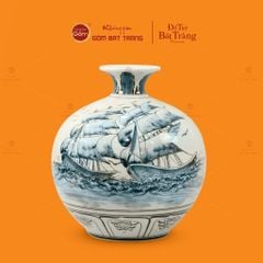 Quả Hút Lộc Men Trắng Vẽ Kỹ Thuận Buồm Xuôi Gió