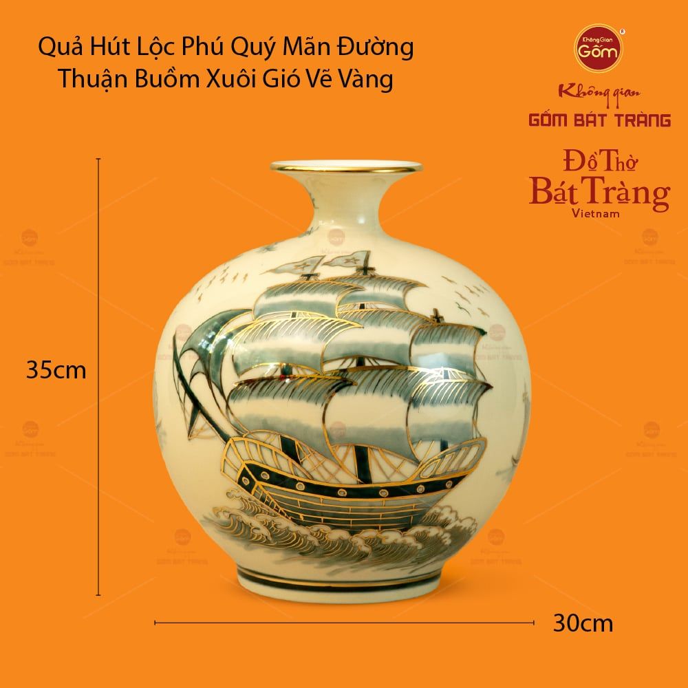 Quả Hút Lộc Vẽ Vàng Phú Quý Mãn Đường Thuận Buồm Xuôi Gió