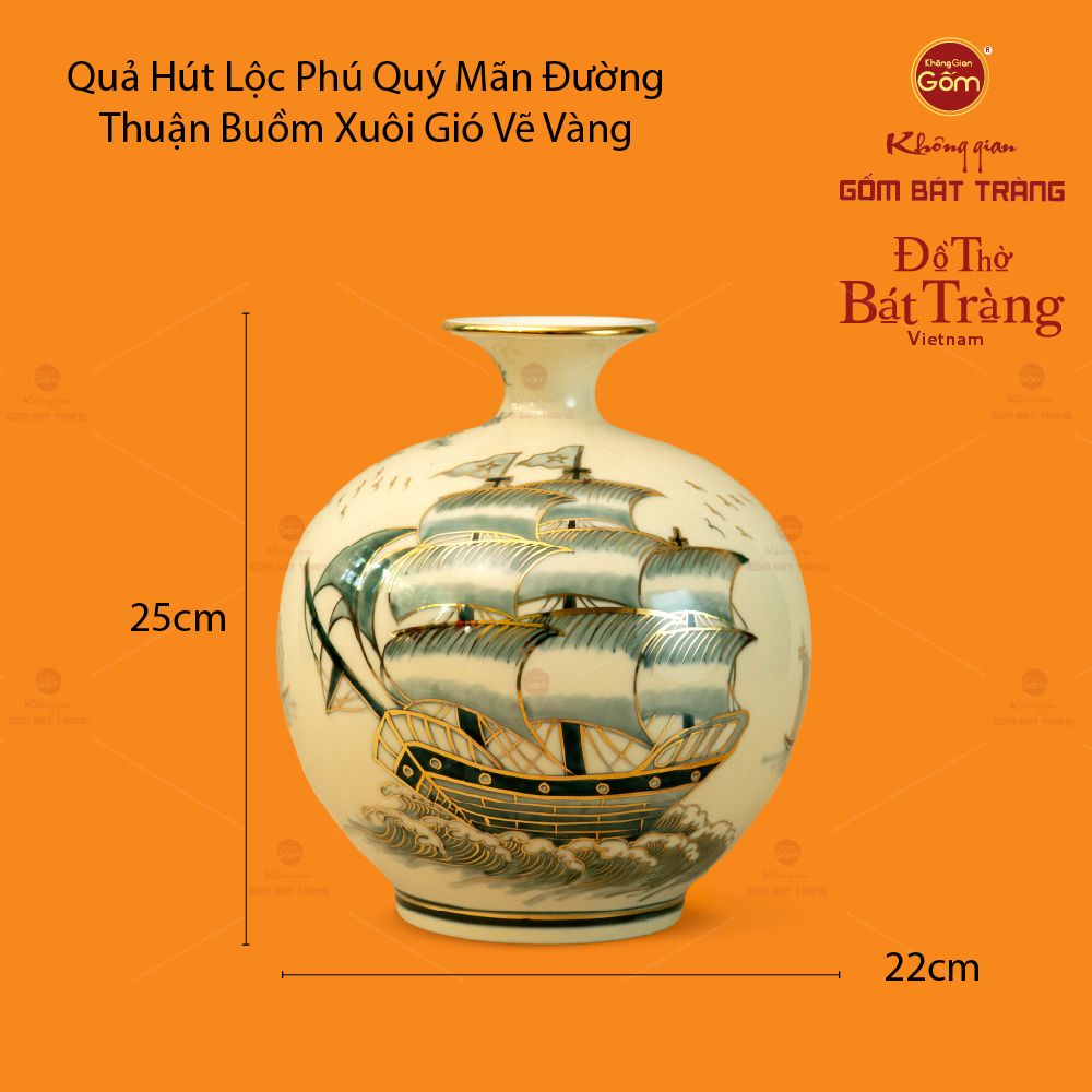 Quả Hút Lộc Vẽ Vàng Phú Quý Mãn Đường Thuận Buồm Xuôi Gió