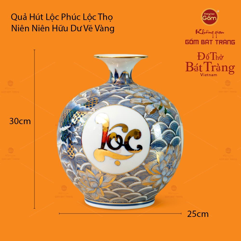 Quả Hút Lộc Vẽ Vàng Phúc Lộc Thọ Niên Niên Hữu Dư