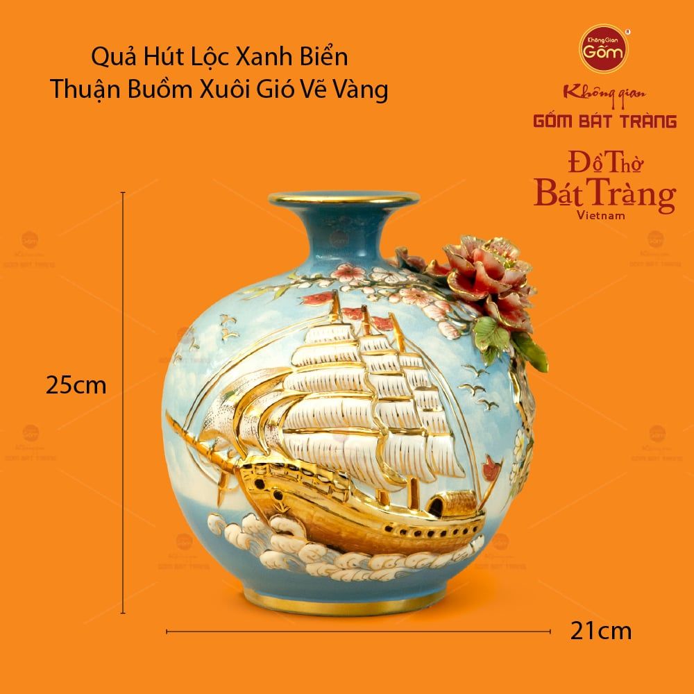 Quả Hút Lộc Xanh Vẽ Vàng Biển Thuận Buồm Xuôi Gió