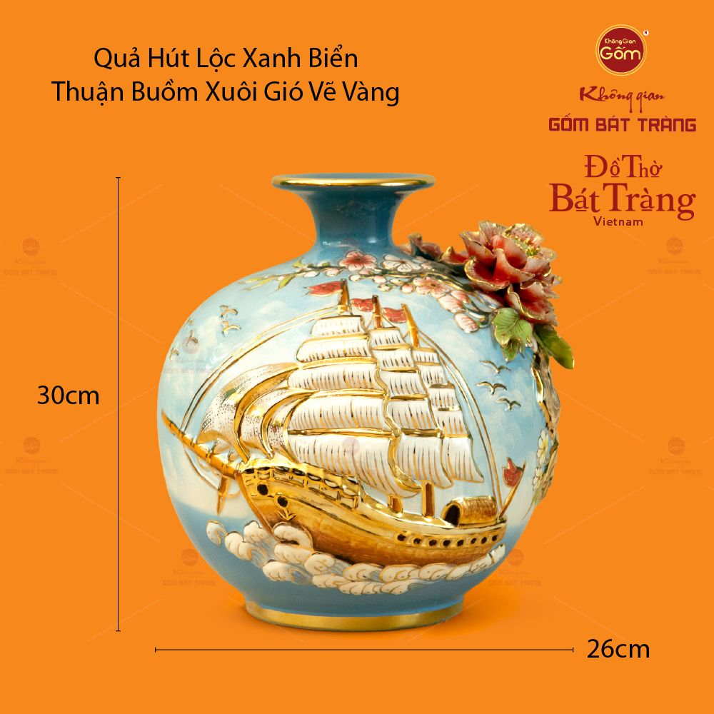 Quả Hút Lộc Xanh Vẽ Vàng Biển Thuận Buồm Xuôi Gió