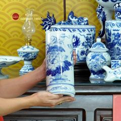 Bộ Đồ Thờ Gia Tiên (Cao Cấp 17 Món) Men Lam