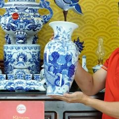 Bộ Đồ Thờ Gia Tiên (Cao Cấp 17 Món) Men Lam