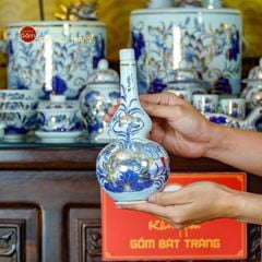 Bộ Đồ Thờ Gia Tiên (Hào Gia 31 Món) Men Lam Vẽ Vàng