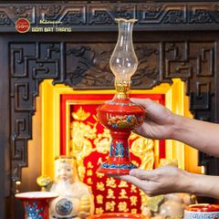 Bộ Đồ Thờ Thần Tài Thổ Địa (Cao Cấp 11 Món) Men Đỏ